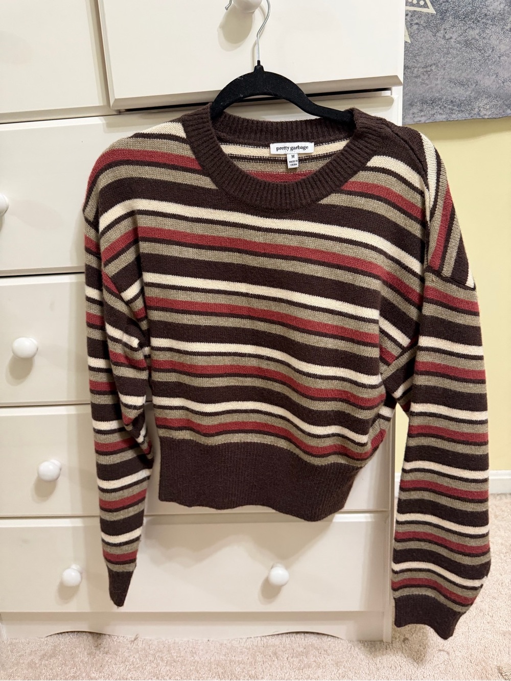 Pretty Little Thing Brown Striped Crewneck Sweater